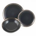 Pllaka takëmi për pjata prej guri të zi dhe të artë Set 18 copë moderne - Oronero