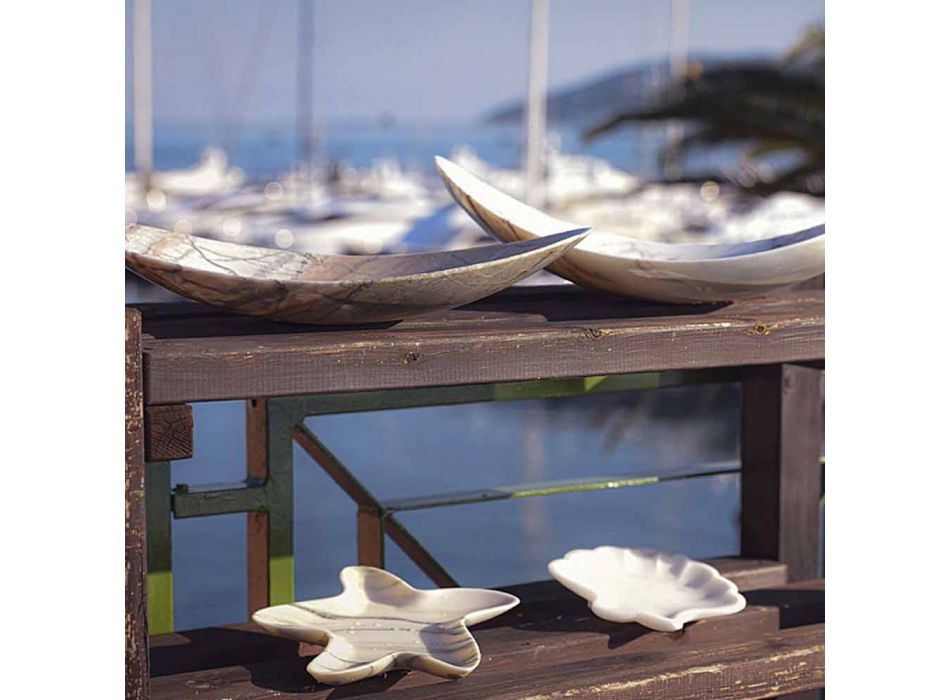Pjatë Seashell Design në Mermer me Statuje të Sandblastuar Prodhuar në Itali - Mietta Viadurini