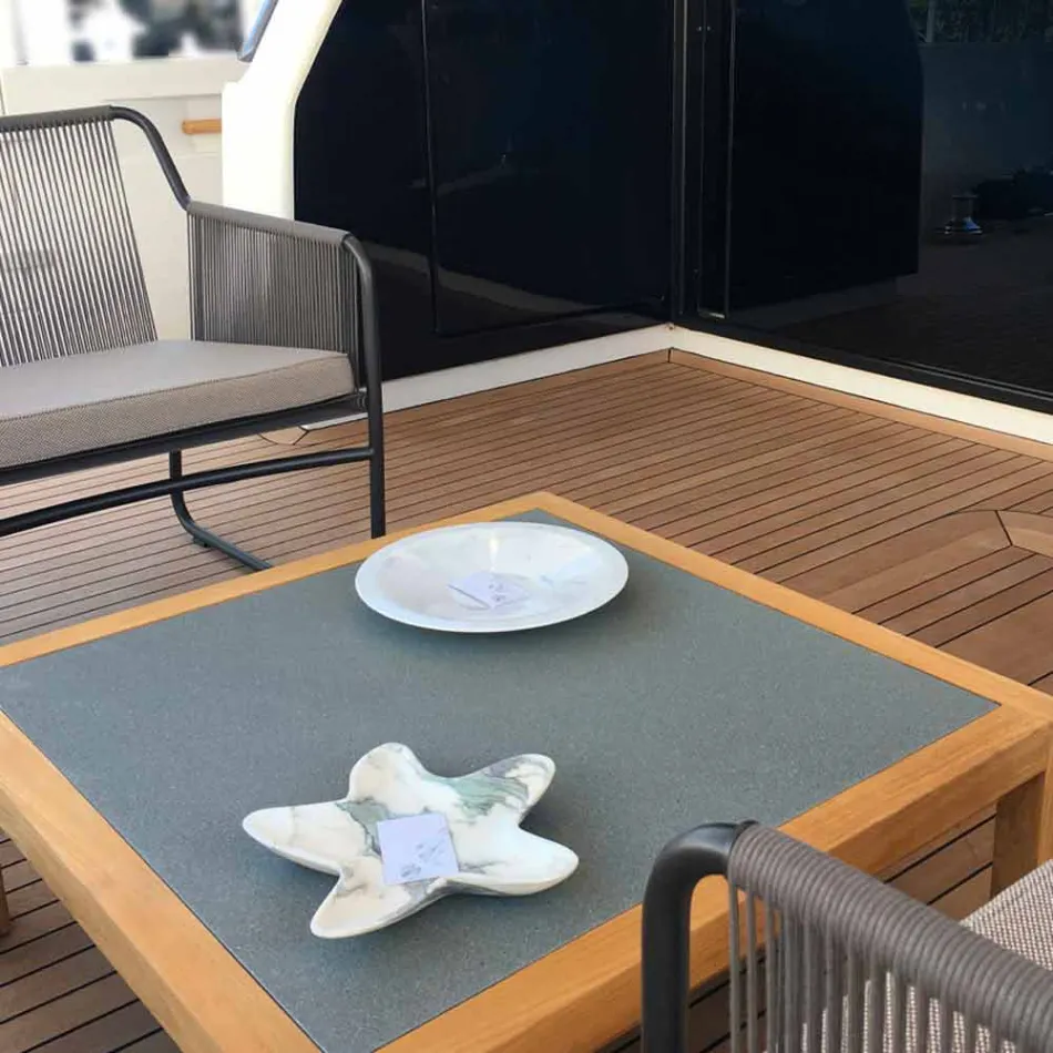 Pjatë moderne prej mermeri në formën e një yll deti prodhuar në Itali - Ticcio Viadurini