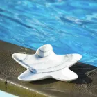 Pjatë moderne prej mermeri në formën e një yll deti prodhuar në Itali - Ticcio Viadurini