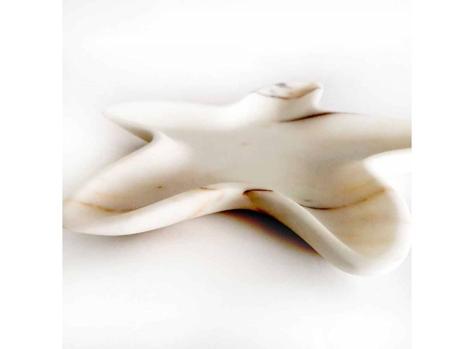 Pjatë moderne prej mermeri në formën e një yll deti prodhuar në Itali - Ticcio Viadurini