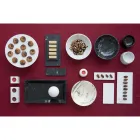 Pjata e rrumbullakët e djathit në mermer të bardhë ose të zi të bërë në Itali - Kirby Viadurini