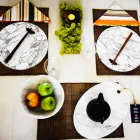 Pllakë shërbimi e rrumbullakët në mermer të bardhë Carrara prodhuar në Itali - Kamil Viadurini