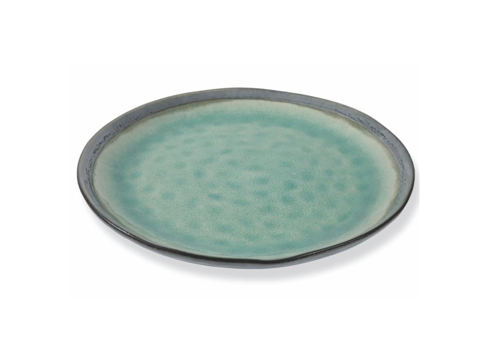 Pjata e rrumbullakët e servirjes me dizajn modern në enë guri me dy ngjyra - Nassau Viadurini