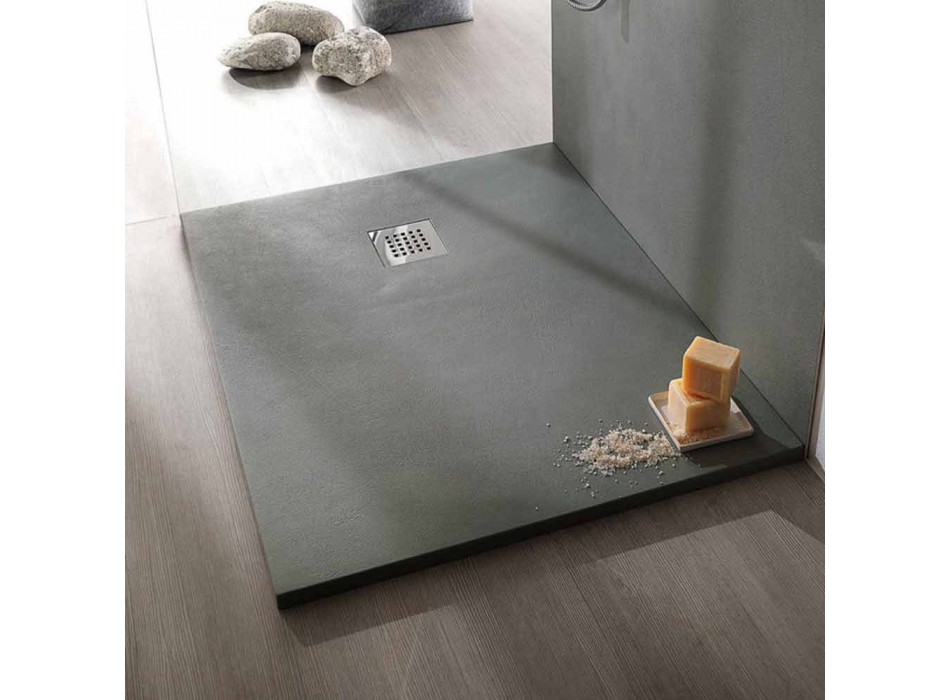 Sirtar dushi 120x80 cm në efekt me beton rrëshire Dizajn modern - Cupio Viadurini