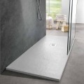 Tabaka dushi 160x70 Dizajn modern në efektin e pllakës së rrëshirës së bardhë - Sommo