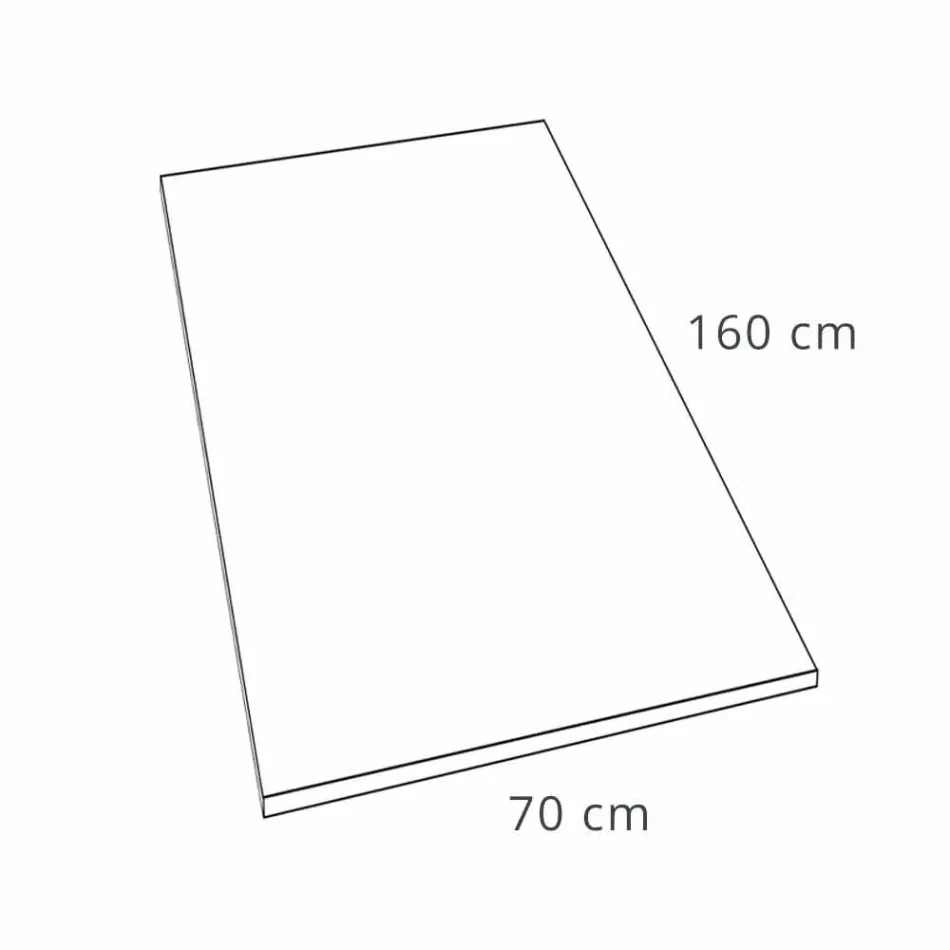 Tabaka dushi 160x70 Dizajn modern në efektin e pllakës së rrëshirës së bardhë - Sommo Viadurini