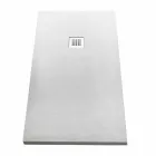 Sirtar dushi 170x70 në rrëshirë me efekt guri me rrjet çeliku - Domio Viadurini