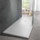 Tabaka dushi me rrëshirë të bardhë me efekt të pllakës 170x70 Dizajn modern - Sommo Viadurini