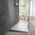 Tabaka dushi moderne 90x70 në efektin e pllakës së rrëshirës së bardhë - Sommo