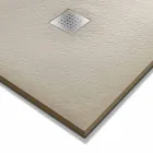 Tabaka moderne drejtkëndëshe dushi 160x80 në rrëshirë me efekt guri - Domio Viadurini