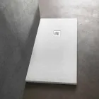 Tabaka moderne drejtkëndëshe dushi 160x80 në rrëshirë me efekt guri - Domio Viadurini