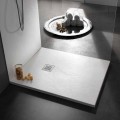 Tabaka dushi katror 80x80 në rrëshirë me përfundim të efektit modern të gurit - Domio