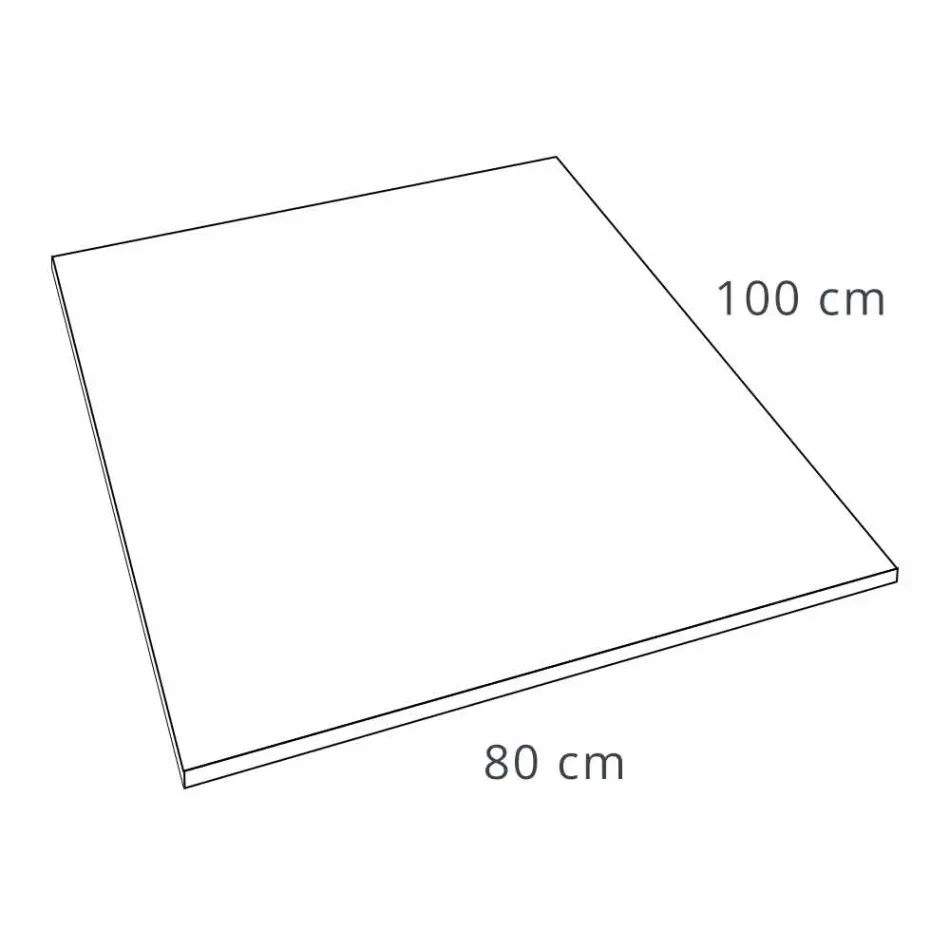 Tabaka dushi drejtkëndëshe 100x80 në efektin e pllakës së rrëshirës së bardhë - Sommo Viadurini