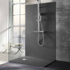 Tabaka dushi drejtkëndëshe 140x80 në rrëshirë me rrjetë çeliku - Domio Viadurini