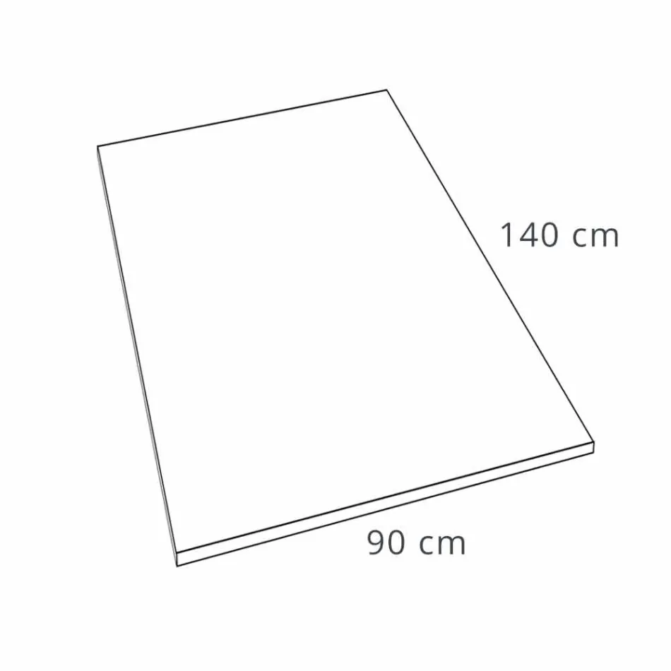 Tabaka dushi drejtkëndëshe 140x90 cm në efektin kadife të rrëshirës së bardhë - Estimo Viadurini