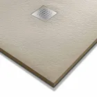 Tabaka dushi drejtkëndëshe 140x90 në përfundim të efektit prej guri rrëshire - Domio Viadurini