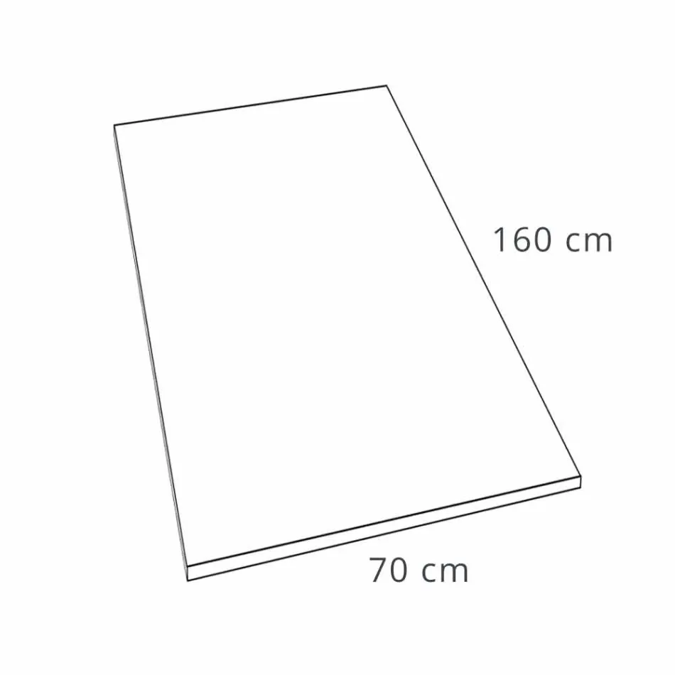 Tabaka dushi drejtkëndëshe 160x70 cm në dizajn modern të rrëshirës së bardhë - Estimo Viadurini