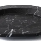 Pjatë e sheshtë me mermer sateni me dekorime të ndryshme dizajn luksoz italian - rodium Viadurini