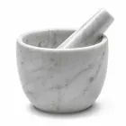 Llaç i Vogël me Pestle në Mermer të Bardhë Carrara Made in Italy - Mirel Viadurini