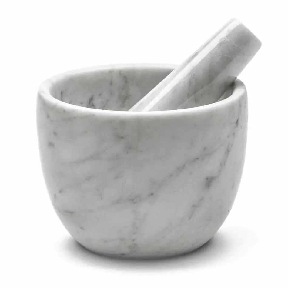 Llaç i Vogël me Pestle në Mermer të Bardhë Carrara Made in Italy - Mirel Viadurini
