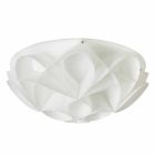 Llambë tavani 2 drita dizajn i bardhë moderne perla, diam.43cm, Lena Viadurini