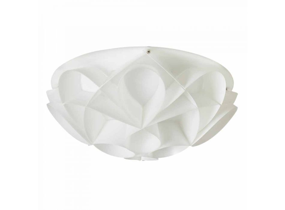 Llamba tavan 3 dritash të bëra në Itali perla e bardhë, me diametër 51 cm, Lena Viadurini