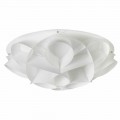 Llambë tavani me dizajn modern Lena, përfundojë e bardhë perla, diamant 70 cm.