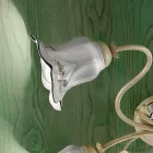 Llamba tavani me 4 drita metalike dhe qeramike me trëndafila të pikturuar me dorë - Pisa Viadurini