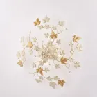 Llambë tavani prej metali dhe kristali me 6 ndriçues për ambiente të brendshme me një stil të sofistikuar – Orchidea Viadurini