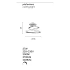 Llambë tavani LED me dizajn modern me lyerje të bardhë me metal - Rivolta Viadurini