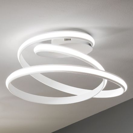 Llambë tavani LED me dizajn modern me lyerje të bardhë me metal - Rivolta Viadurini