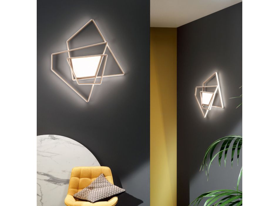Llambë muri LED e errësueshme në metal ari ose argjendi - Galactic Viadurini