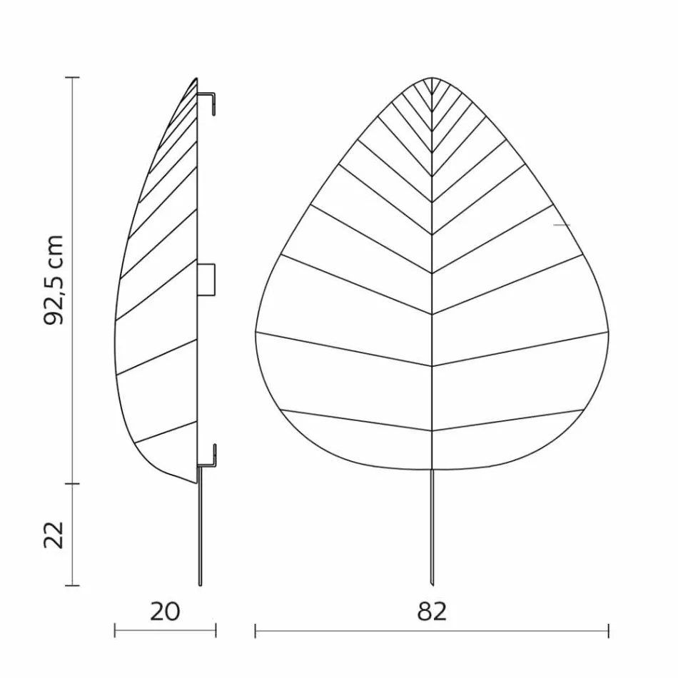 Llambë Muri në Projektimin e Likrës Metalike dhe të Bardhë në 3 Përmasa - Gjethe Viadurini