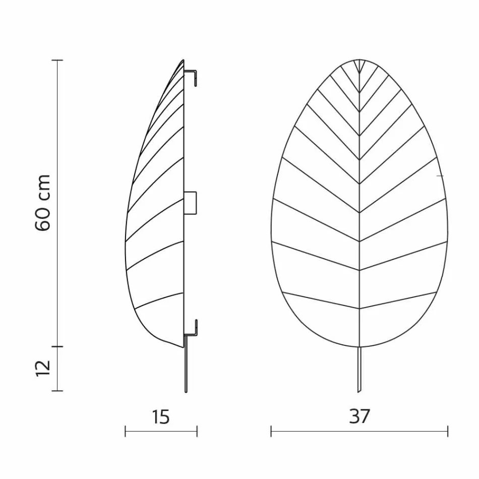 Llambë Muri në Projektimin e Likrës Metalike dhe të Bardhë në 3 Përmasa - Gjethe Viadurini