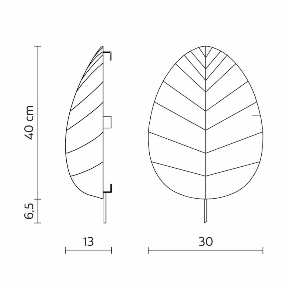Llambë Muri në Projektimin e Likrës Metalike dhe të Bardhë në 3 Përmasa - Gjethe Viadurini