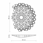 Drita e tavanit Applique në Technopolymer Bardhë ose Ari Design 2 Madhësitë - Katedralja Viadurini