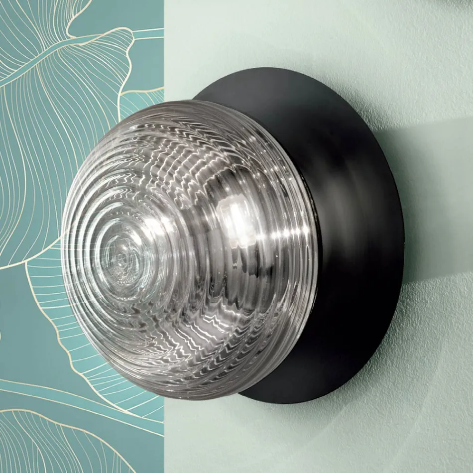 Llambë muri në xham të fryrë me strukturë metalike - dallëndyshe Viadurini