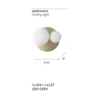 Llambë muri në xham të fryrë me strukturë metalike - dallëndyshe Viadurini