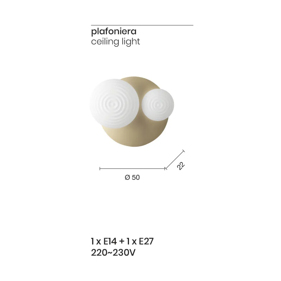 Llambë muri në xham të fryrë me strukturë metalike - dallëndyshe Viadurini