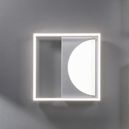 Llamba Tavani LED ne Metal Argjend me Difuzor Perimetrik - Arco Viadurini