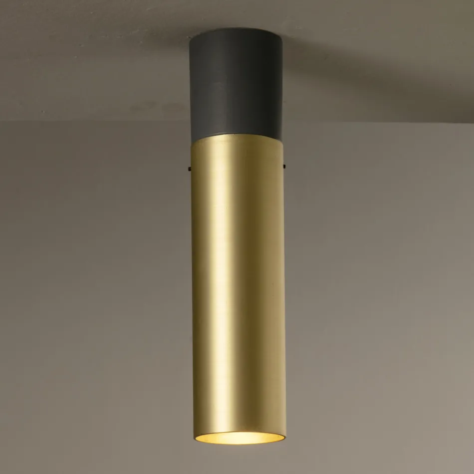 Llambë tavani artizanale në qeramike dhe tunxh të prodhuara në Itali - Toscot Match Viadurini