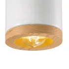 Llampa tavani me dru dhe qeramikë artizanale e stilit Nordik - Nateca Viadurini