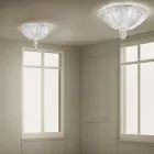 Llambë tavani veneciane prej xhami dhe metali e punuar me dorë e prodhuar në Itali - Fabiana Viadurini