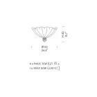 Llambë tavani veneciane prej xhami dhe metali e punuar me dorë e prodhuar në Itali - Fabiana Viadurini