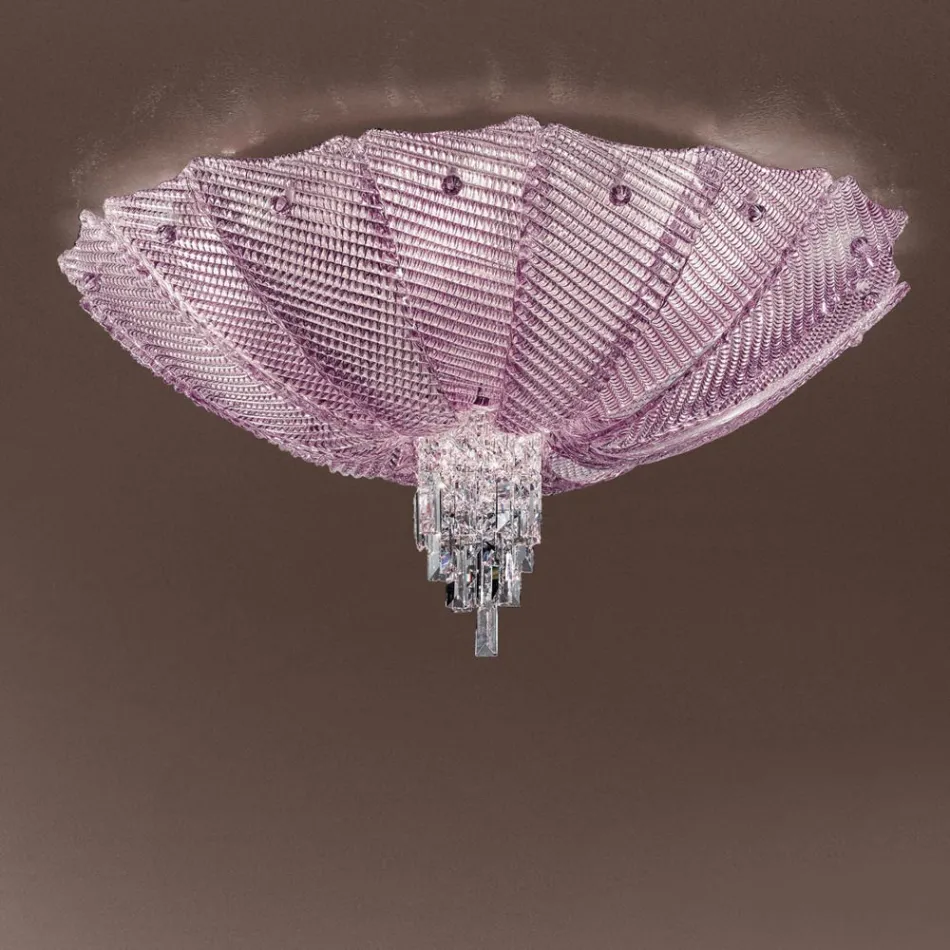 Llambë tavani veneciane prej xhami dhe metali e punuar me dorë e prodhuar në Itali - Fabiana Viadurini