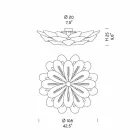 Llambë tavani artizanale në xham të tymosur venecian, prodhuar në Itali - Minos Viadurini