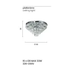 Llamba klasike tavani me varëse argjendi metalike dhe kristali - Jerome Viadurini