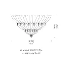 Llamba klasike e tavanit nga qelqi dhe metali Venecias Prodhuar në Itali - Fabiana Viadurini
