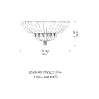 Llamba klasike e tavanit nga qelqi dhe metali Venecias Prodhuar në Itali - Fabiana Viadurini